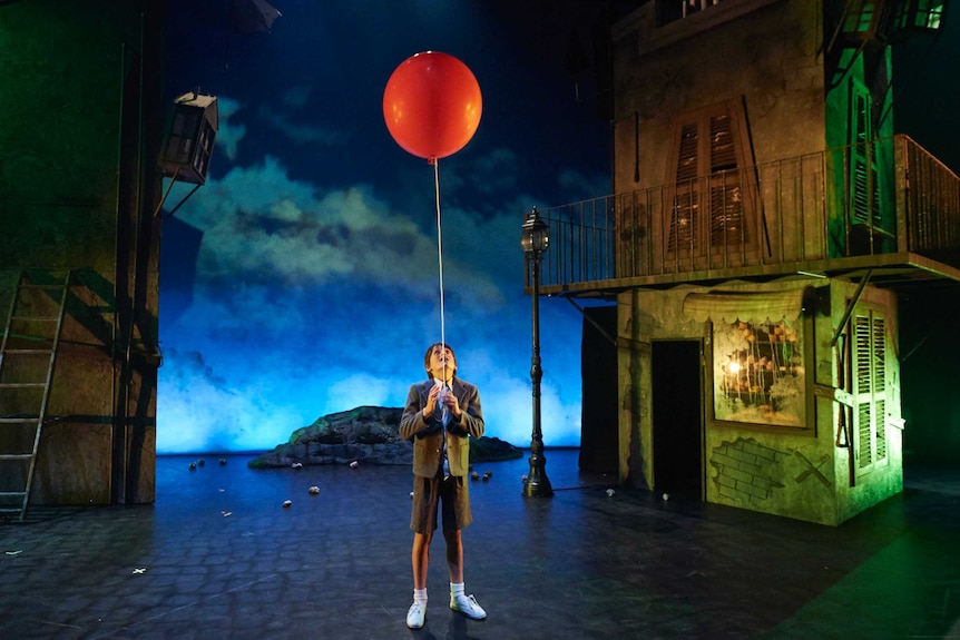 Dylan Christidis in the Black Swan Theatre Company's production of The Red Balloon.