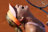 Sharapova ecstasy after beating Simona Halep