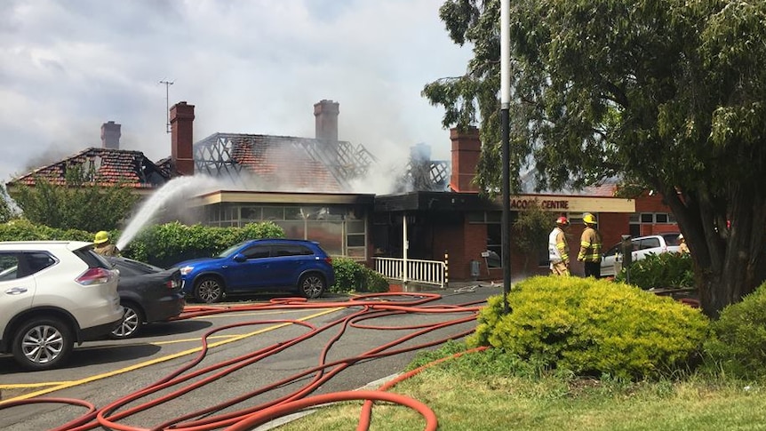 Fire extinguished at Peacock Centre, Hobart, 7 December 2016.