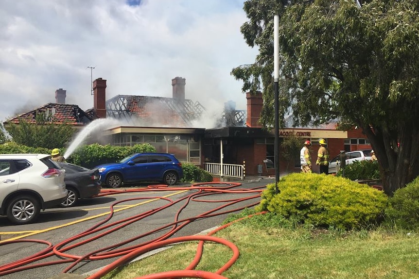 Fire extinguished at Peacock Centre, Hobart, 7 December 2016.