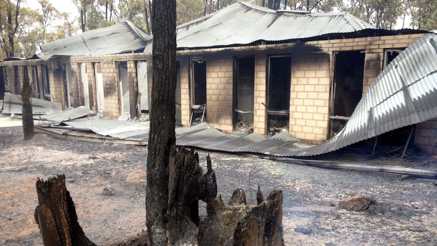Remains of a a house on Kalari Way, Stoneville, in the Perth Hills, that was destroyed by a bushfire.