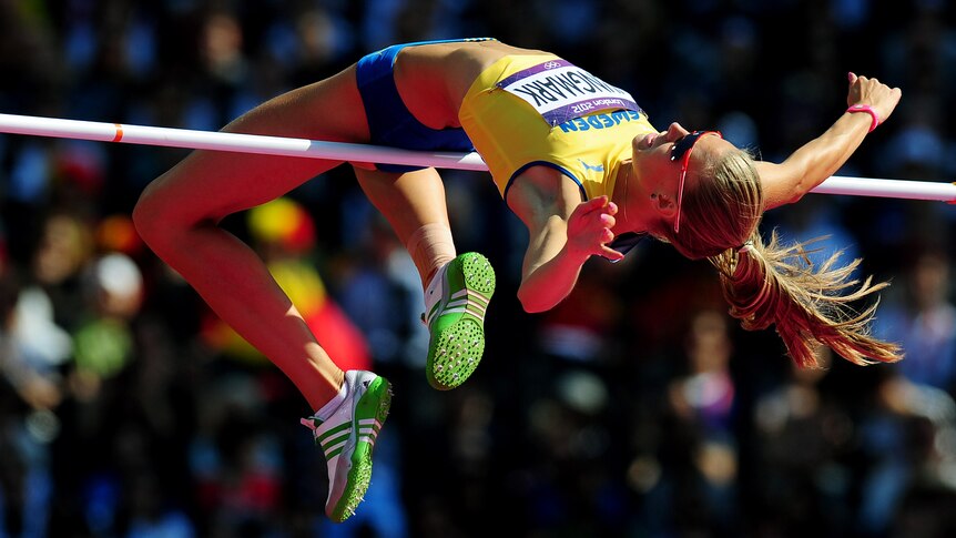 Ebba Jungmark from Sweden in action in the high jump