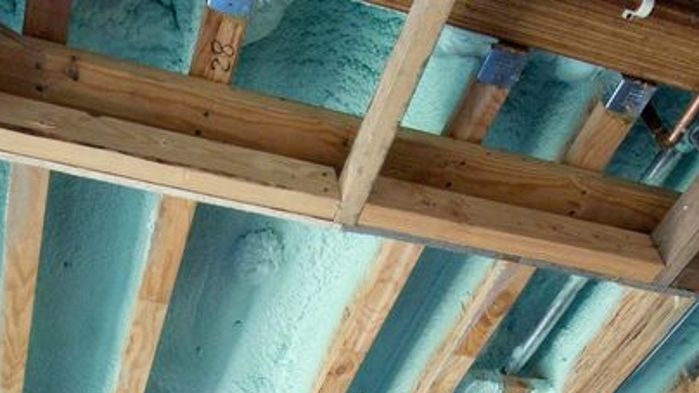 Ceiling insulation in a house