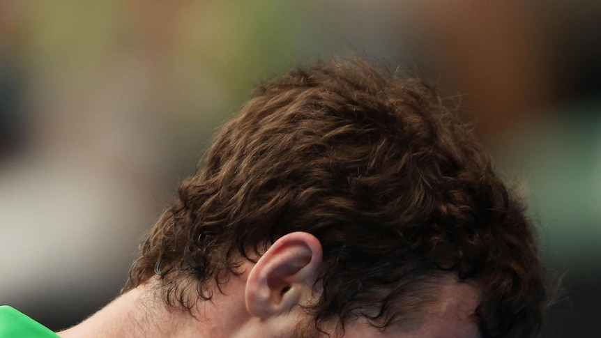 Tight tussle ... Andy Murray during his quarter-final against Alexandr Dolgopolov