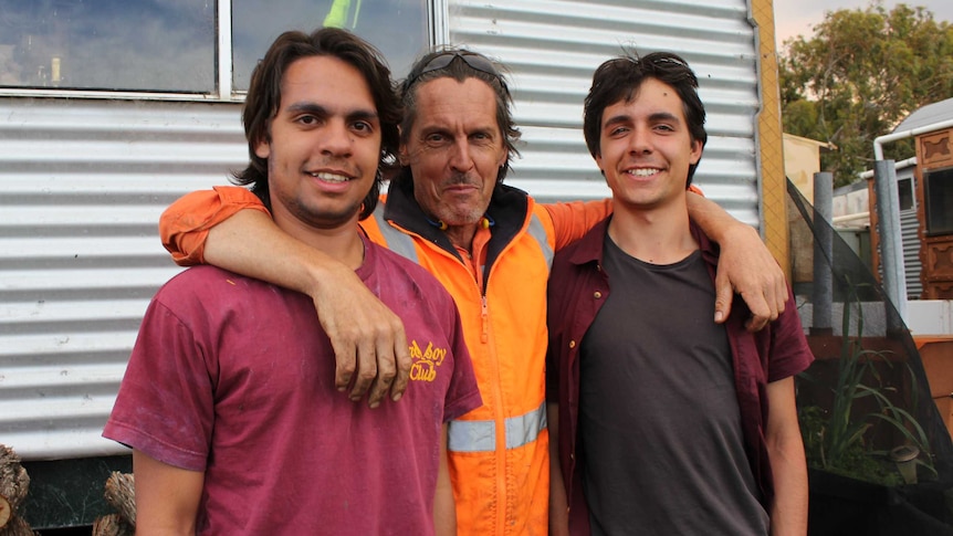 Andy May with his sons Simon and Javier