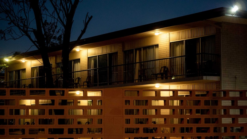 Exterior of the Ibis Styles hotel at night. The hotel ahs been accused of segregating Indigenous guests.