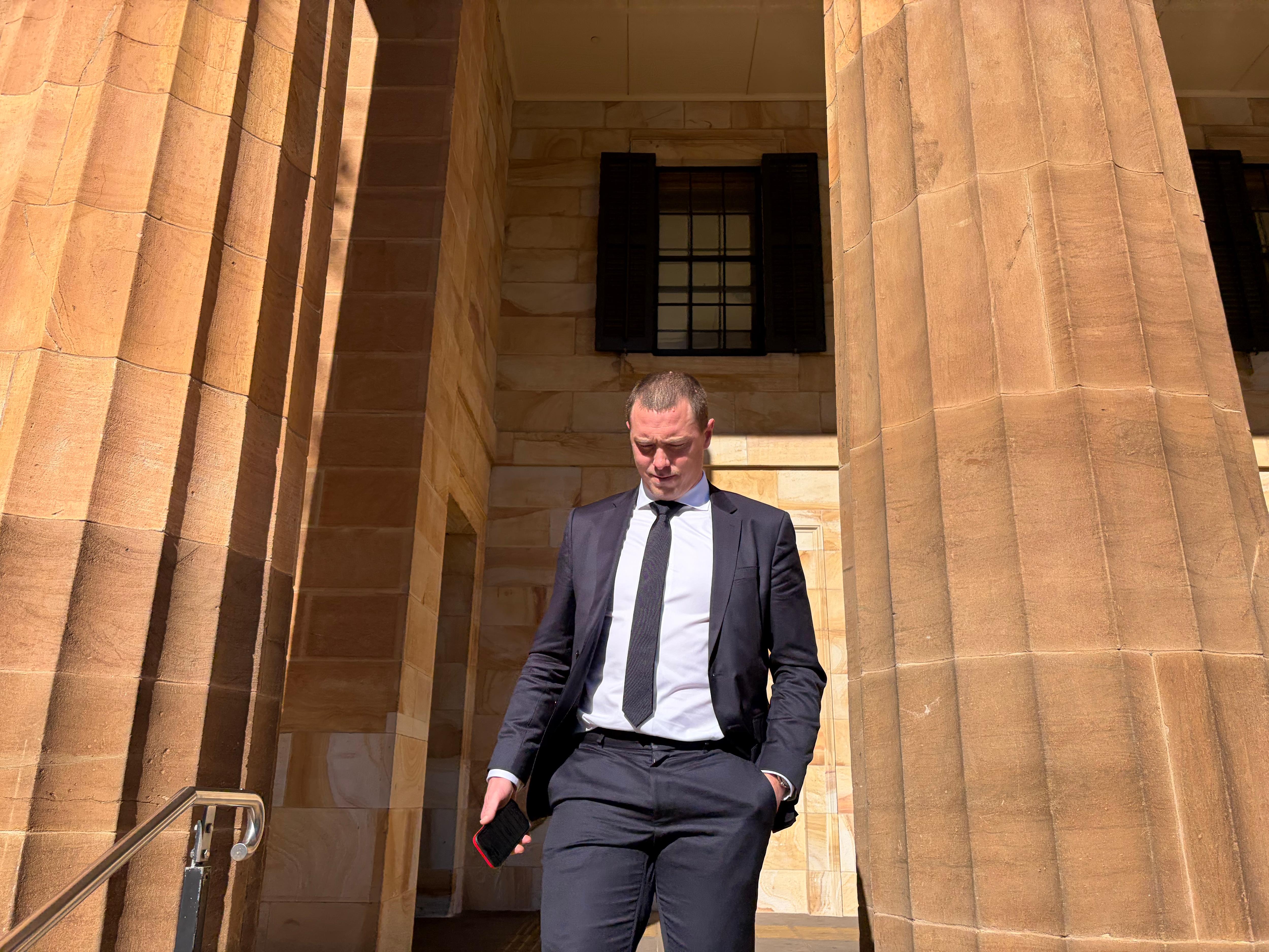 Former Olympic cyclist Rohan Dennis outside the Adelaide Magistrates Court.