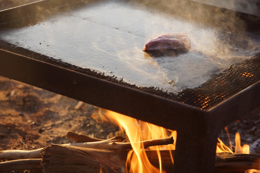 image of meat on a BBQ