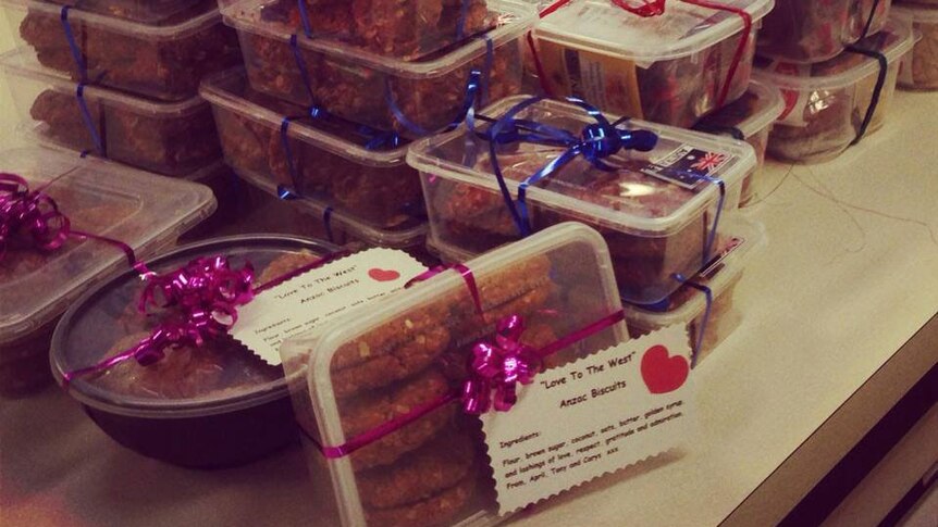 Baked Relief Anzac biscuit goodies sent to drought-affected western Qld in March 2014