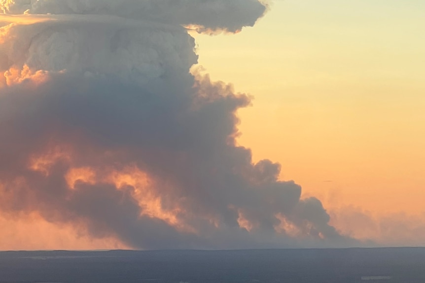 Smoke from a bushfire in the distance