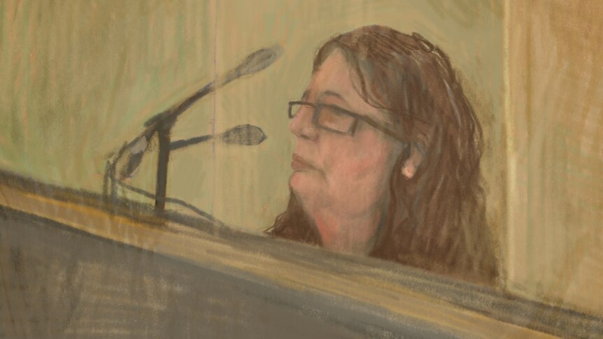 A court sketch of Erin Patterson.