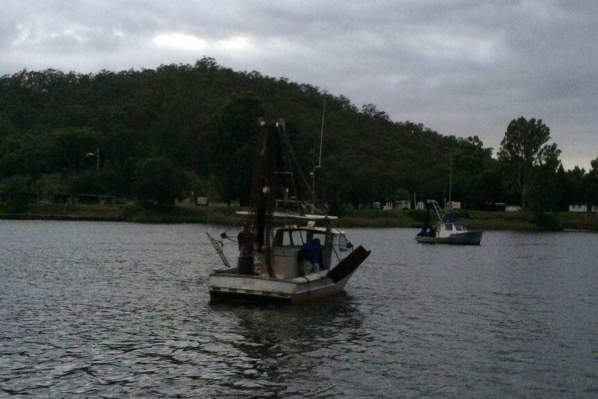 Fishing boat sits on Hawkesbury River