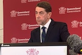 Queensland Treasurer Cameron Dick at a press conference.