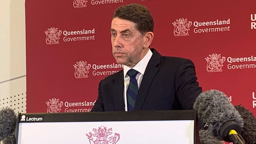 Queensland Treasurer Cameron Dick at a press conference.