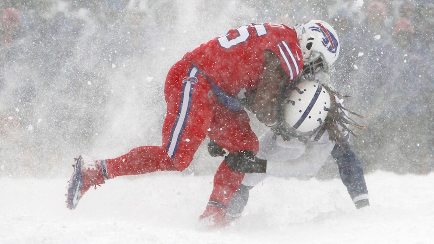 NFL match fought in incredible snow storm sees Buffalo Bills edge  Indianapolis Colts in overtime - ABC News