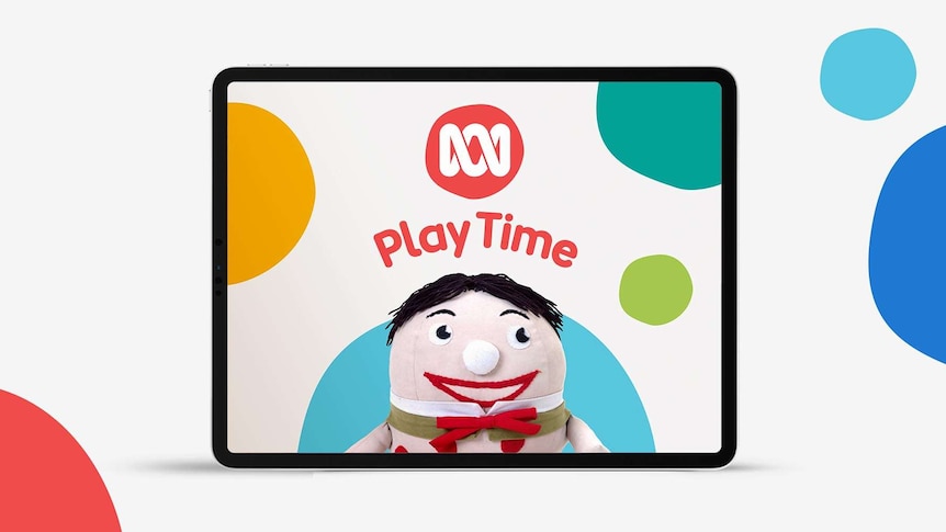 Image of Humpty with the text "Play Time" on a tablet
