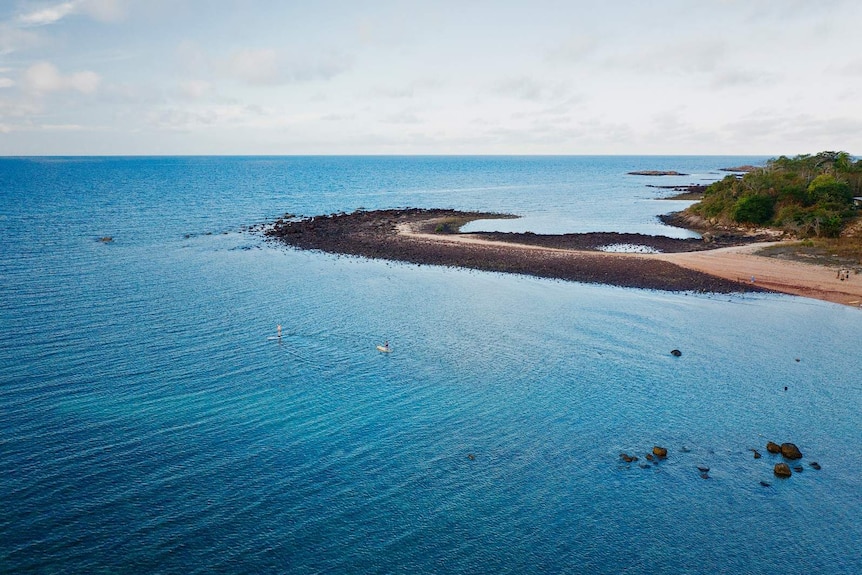 An aerial view of Yirrkala Beach in north-east Arnhem Land.