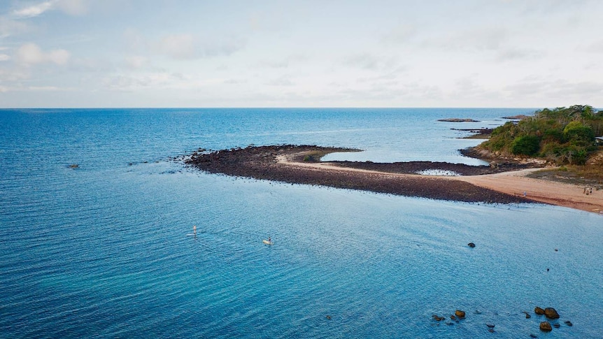 An aerial view of Yirrkala Beach in north-east Arnhem Land.