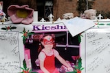 Remembered: A memorial at the home of missing girl Kiesha Abrahams in Mount Druitt.