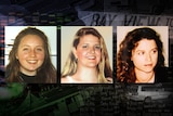 A montage of three young women's faces