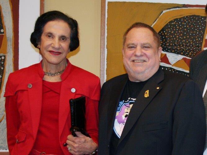 Former NSW Governor Dame Marie Bashir and outgoing Gallery Cultural Director Joe Eisenberg