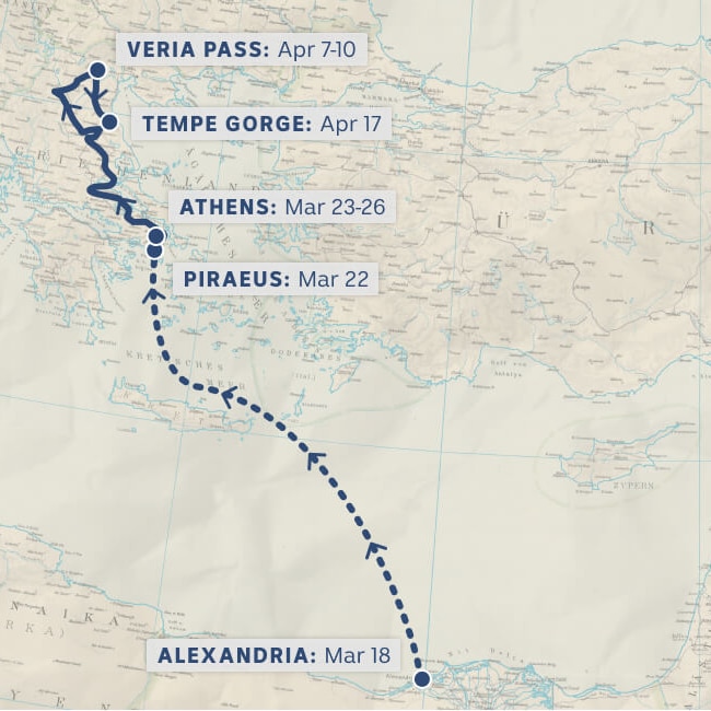 Journey from Egypt to Greece