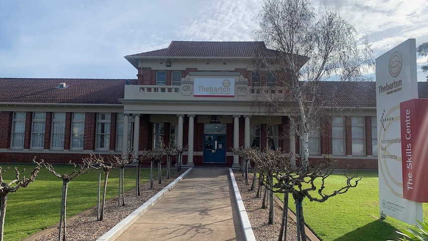 A school in an old building with pruned vines in front