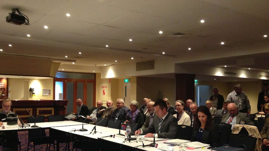 NSW Local Government Minister, Paul Toole, at a public hearing in Wagga Wagga as part of an Upper House inquiry into local government