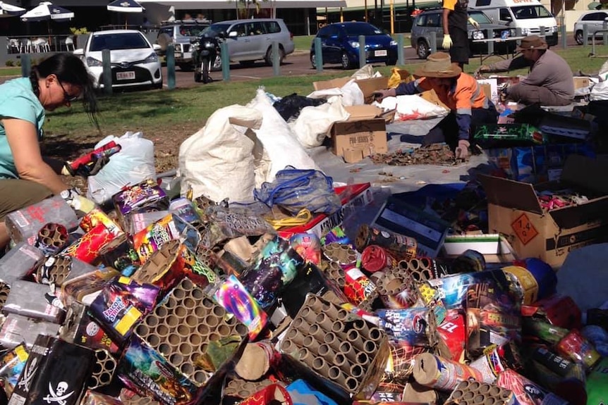 Pile of firework rubbish collected