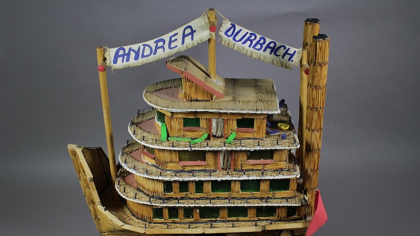 Matchstick boat at Museum of Australian Democracy. On loan from Andrea Durbach.