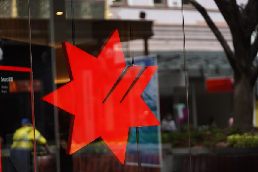 Red NAB star signage in Brisbane CBD