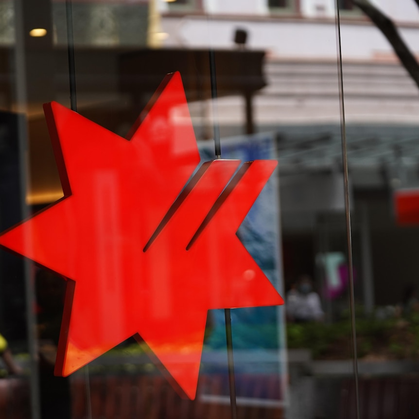 Red NAB star signage in Brisbane CBD