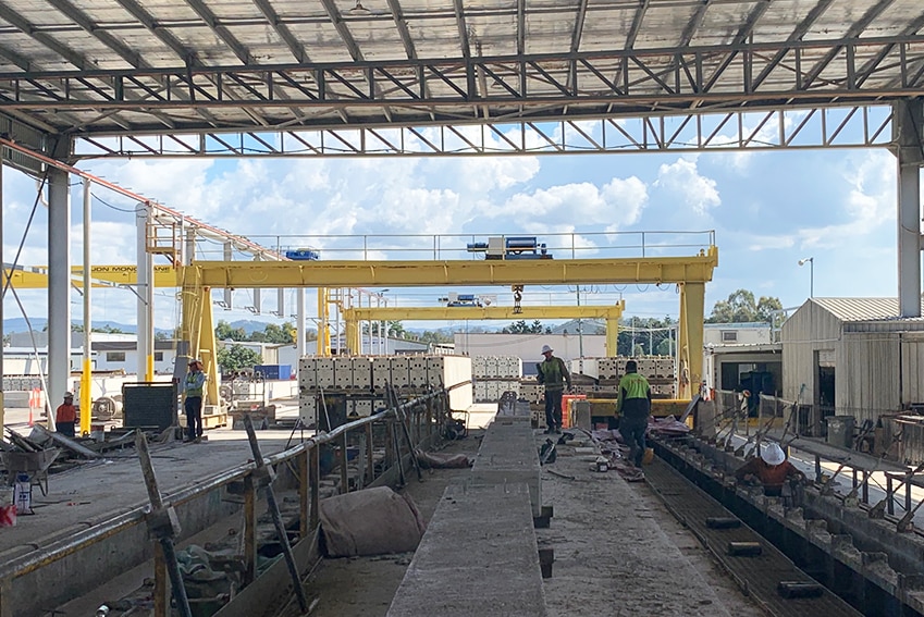 Building site with floor exposed.