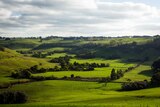 Rolling green hills in the Victorian countryside.