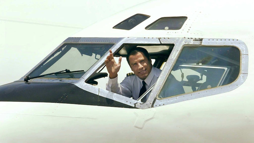 John Travolta at the controls of his 707