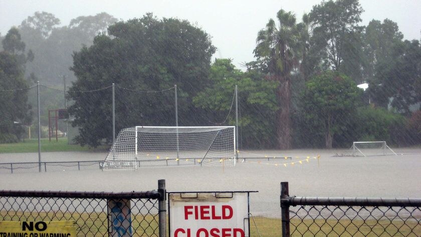 Floodwaters cover McCook Park, home of Newmarket Soccer Club
