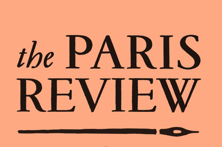 A podcast tile with a peach background with The Paris View written in black font.