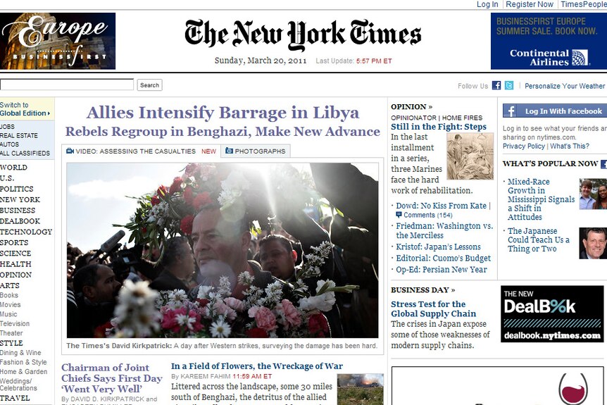 New York Times website (ABC)