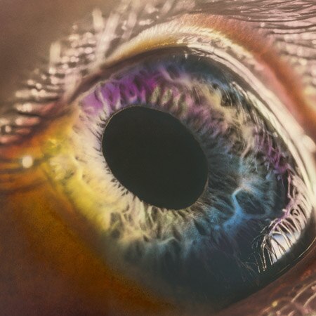 an extreme close up of an eyeball