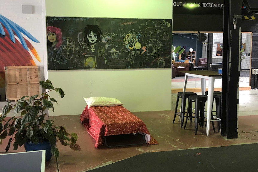 A bed at Hobart's new Safe Night Space