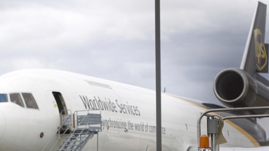 A UPS cargo plane