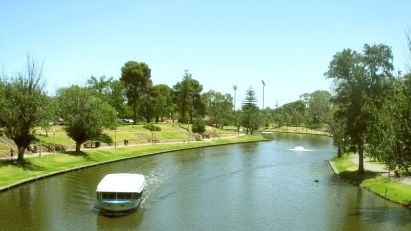 Popeye on the River Torrens in the city