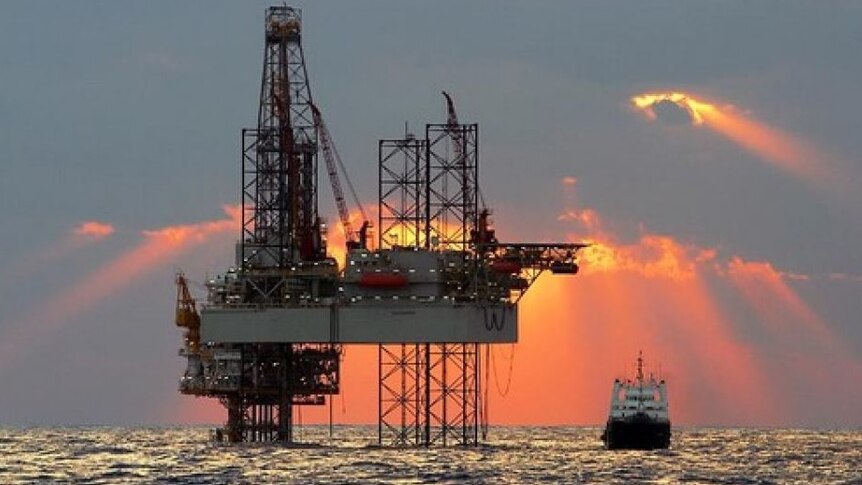 oil rig at sea