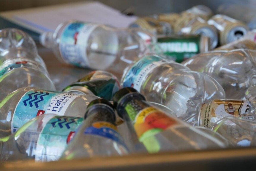Plastic bottles.