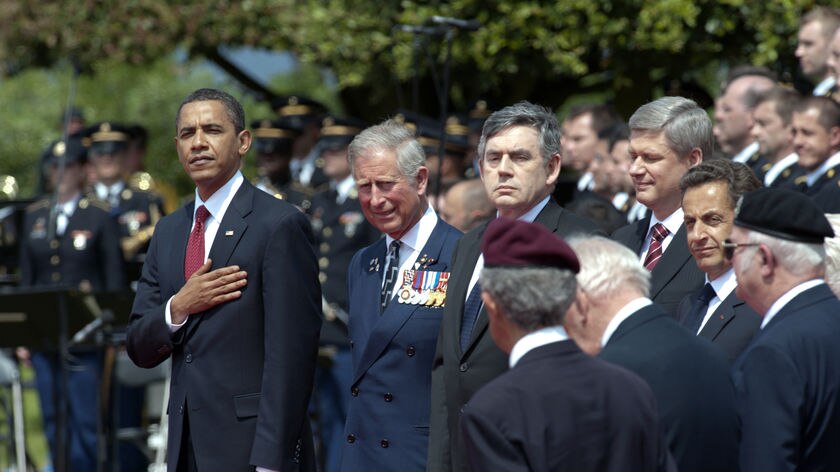 Obama, Prince Charles, Brown attend D-Day ceremony