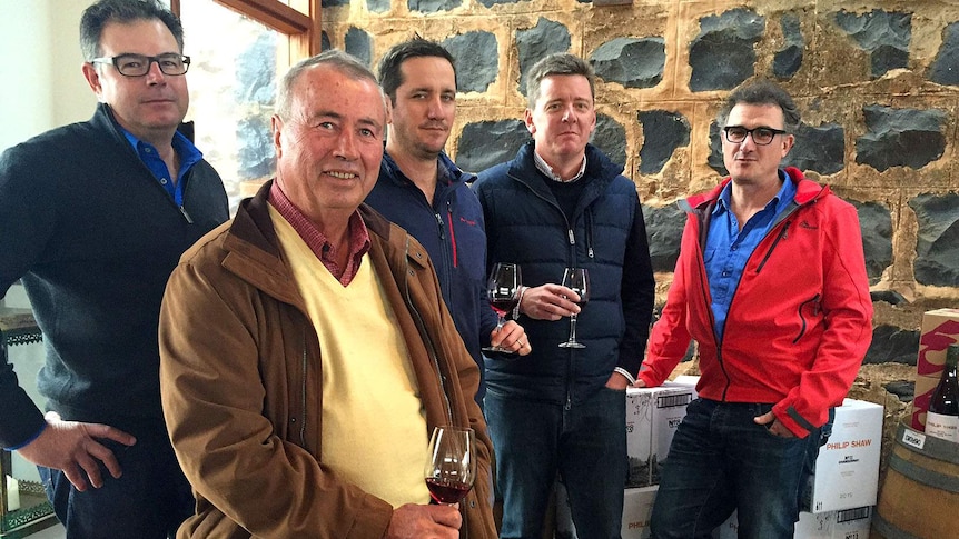 Orange-based wine makers: from right, Ben Crossing, Jim Swift, Tom Ward, James Robson and Damian Shaw