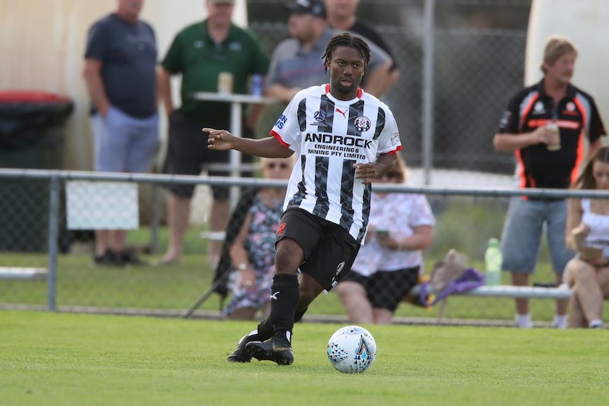 Weston Workers FC player Musa Kamara