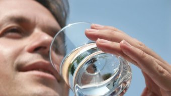 Man drinking water