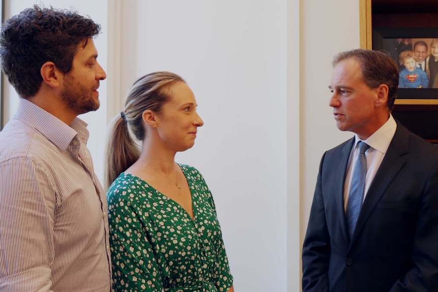 The Casellas with Health Minister Greg Hunt in his office