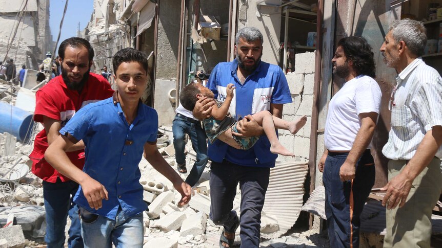 Boy injured in Syrian airstrike